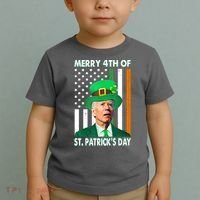 Merry 4th Of St Patrick's Day Confused Joe Biden Funny Toddler T-Shirt thumb 2