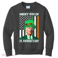 Merry 4th Of St Patrick's Day Confused Joe Biden Funny Kids Sweatshirt thumb 0