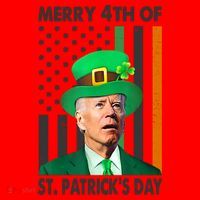 Merry 4th Of St Patrick's Day Confused Joe Biden Funny Santa Hat thumb 1