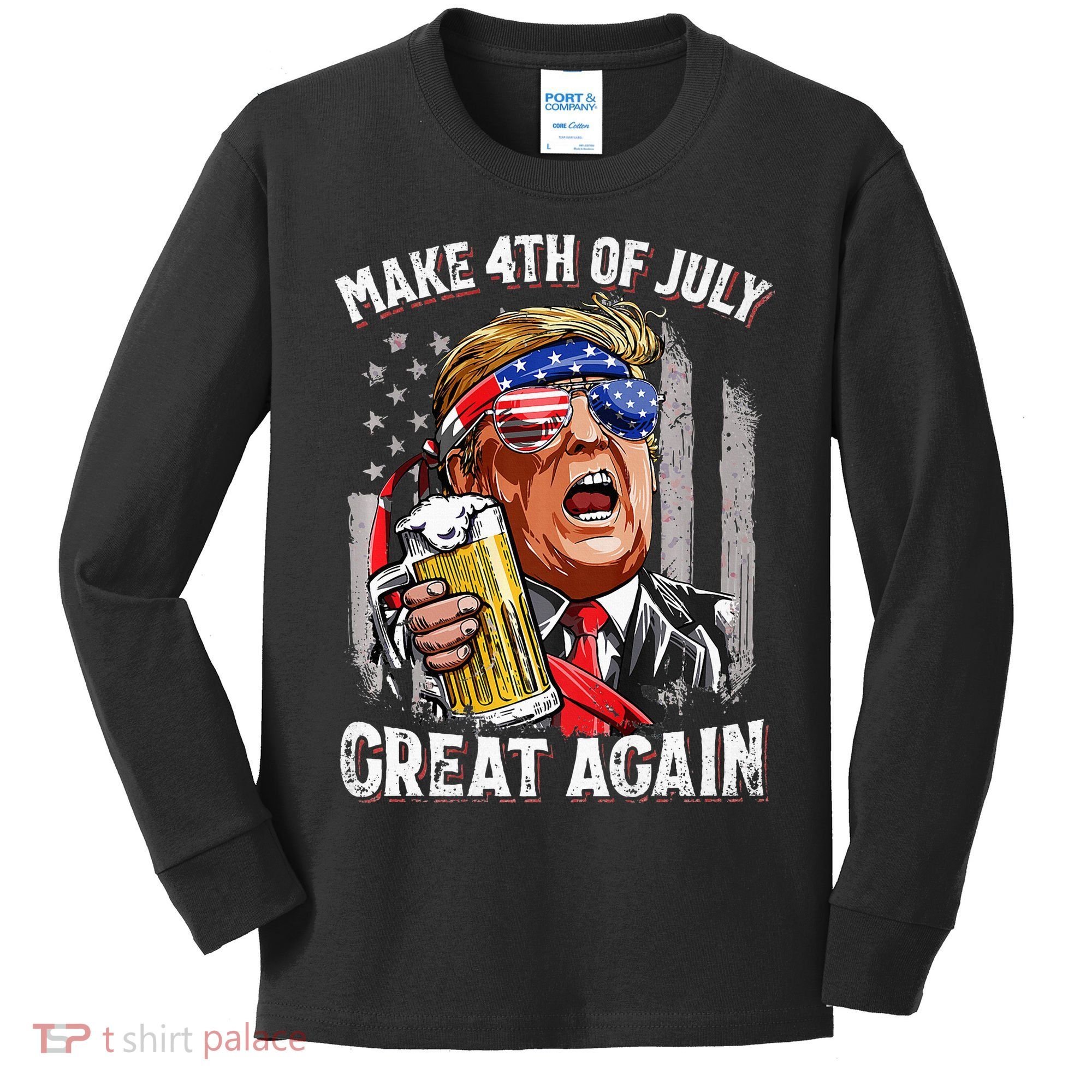 Make 4th Of July Great Again Kids Long Sleeve Shirt