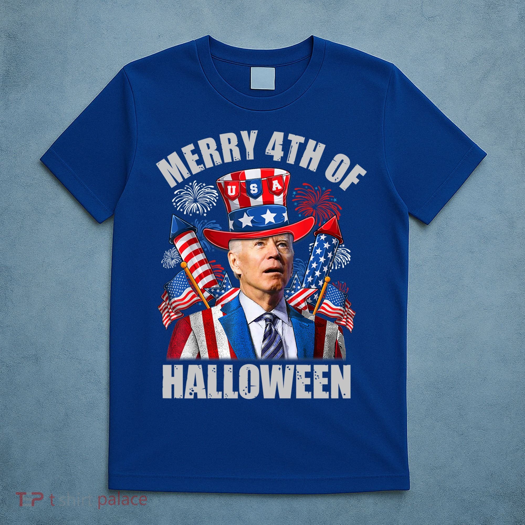 Merry 4th Of Halloween Joe Biden Confused 4th Of July 2024 Gift T-Shirt