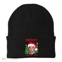 Merry 4th Of July Funny Joe Biden Ugly Christmas Beanie thumb 0