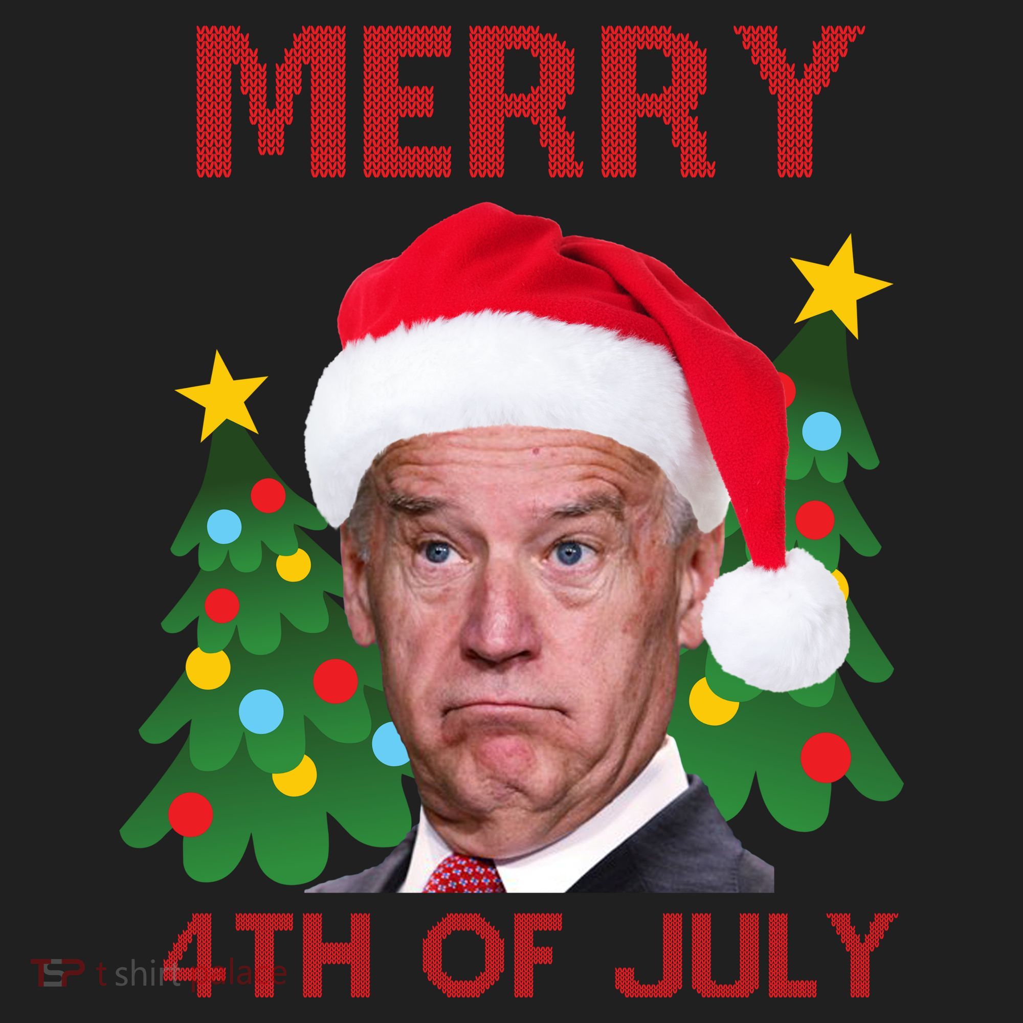 Merry 4th Of July Funny Joe Biden Ugly Christmas Beanie