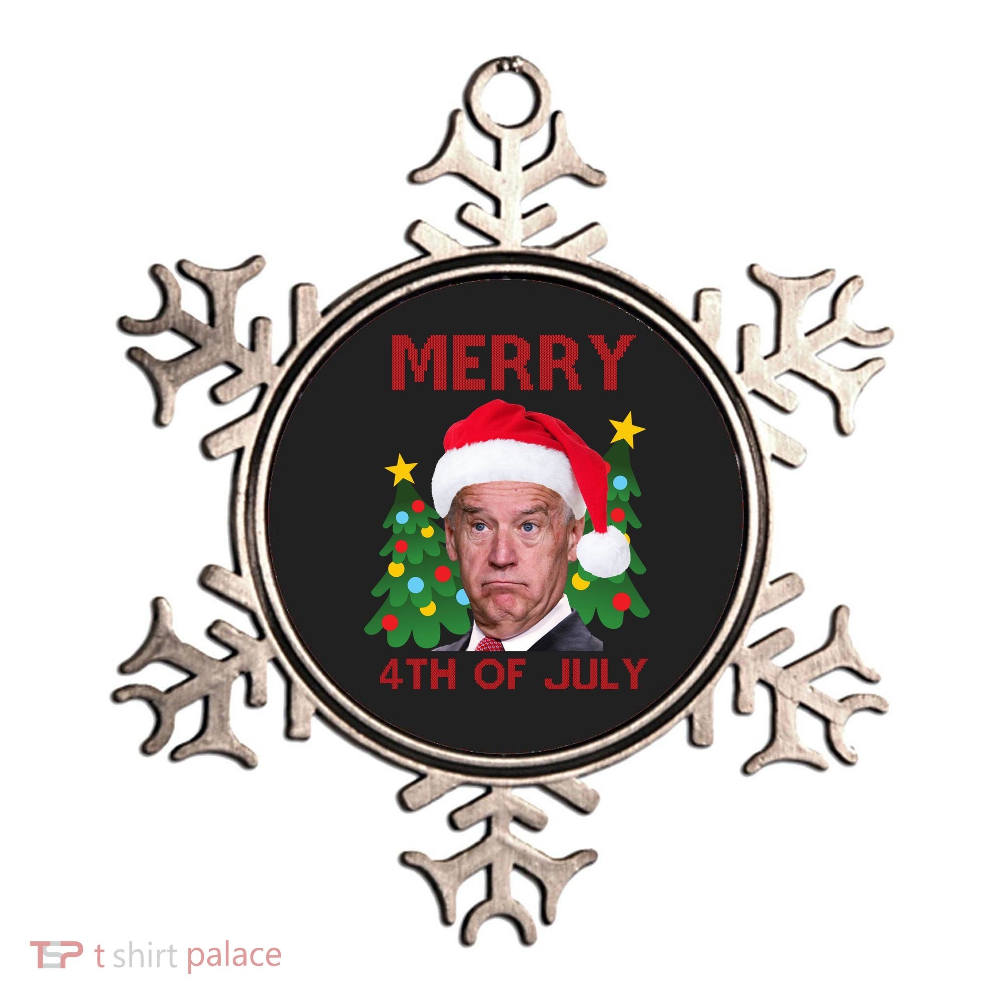 Merry 4th Of July Funny Joe Biden Ugly Christmas Ornament