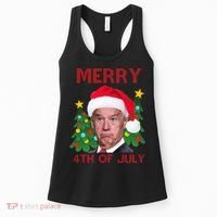 Merry 4th Of July Funny Joe Biden Ugly Christmas Women's Tank Top thumb 0