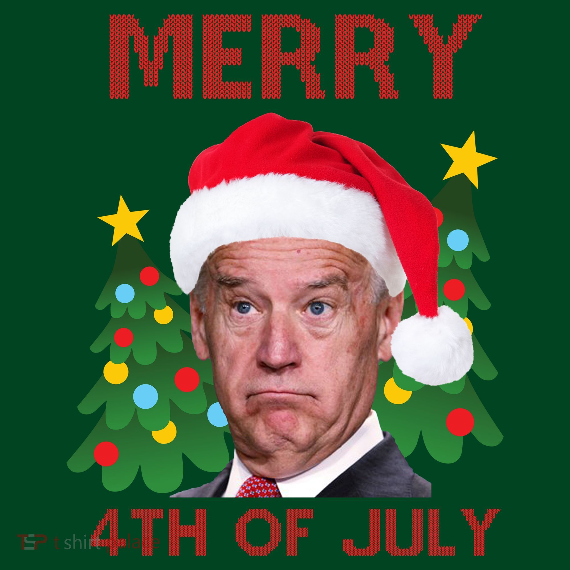 Merry 4th Of July Funny Joe Biden Ugly Christmas Long Sleeve Shirt