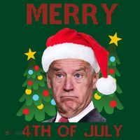 Merry 4th Of July Funny Joe Biden Ugly Christmas Sweatshirt thumb 3
