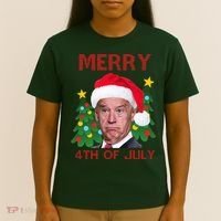 Merry 4th Of July Funny Joe Biden Ugly Christmas T-Shirt thumb 4
