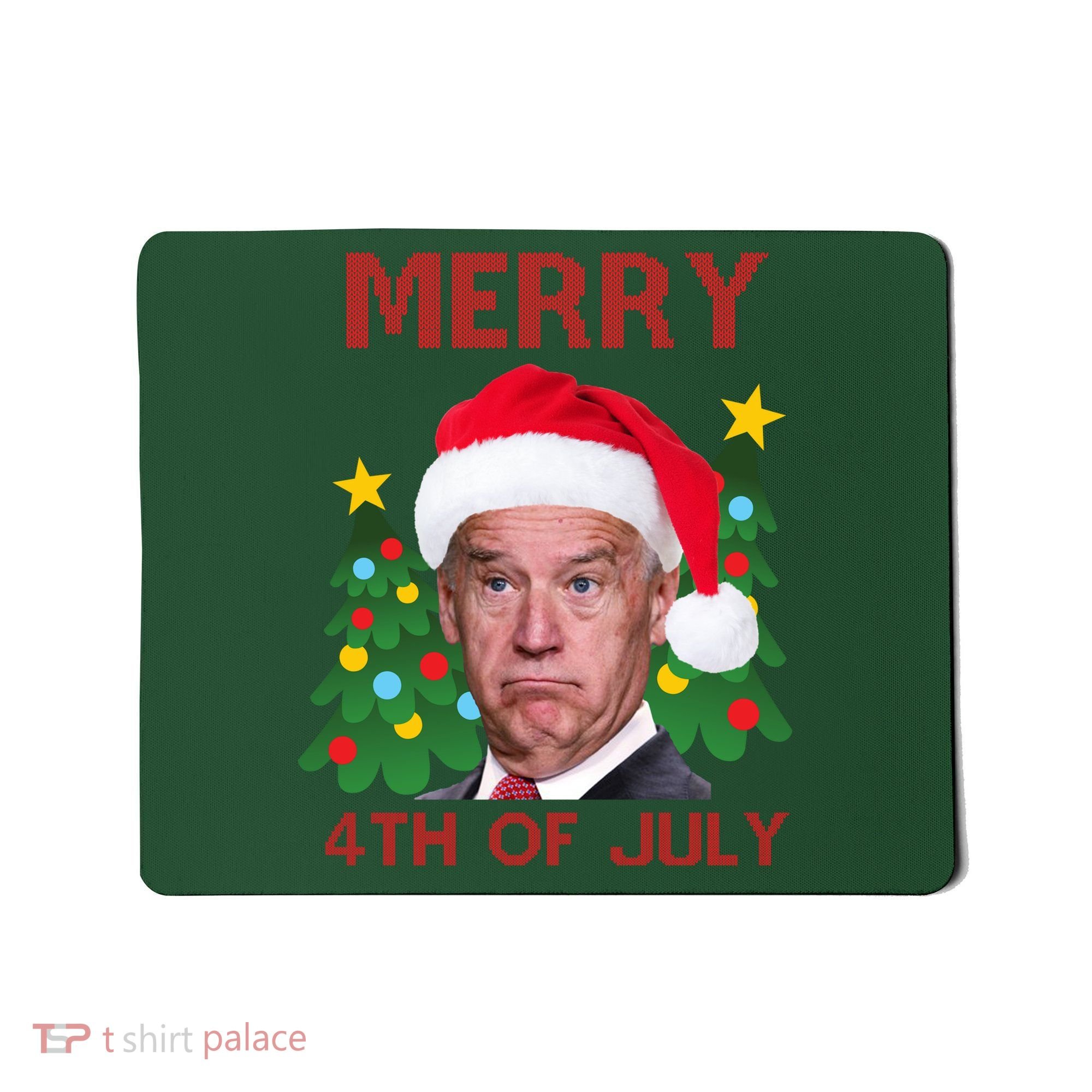 Merry 4th Of July Funny Joe Biden Ugly Christmas Mousepad