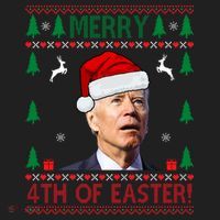Merry 4th Of Easter Funny Joe Biden Ugly Christmas Women's Sweatshirt thumb 2