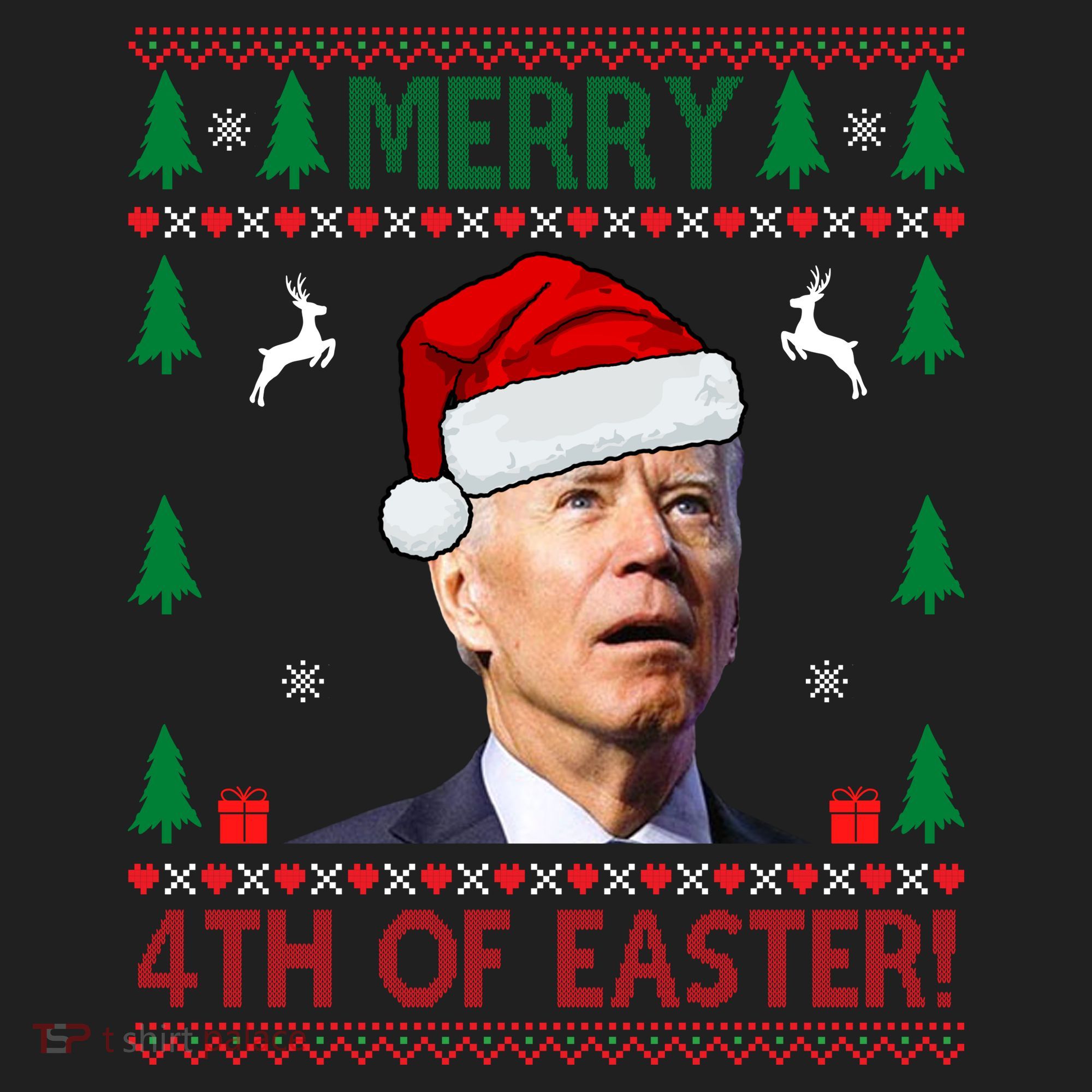 Merry 4th Of Easter Funny Joe Biden Ugly Christmas Women's Sweatshirt