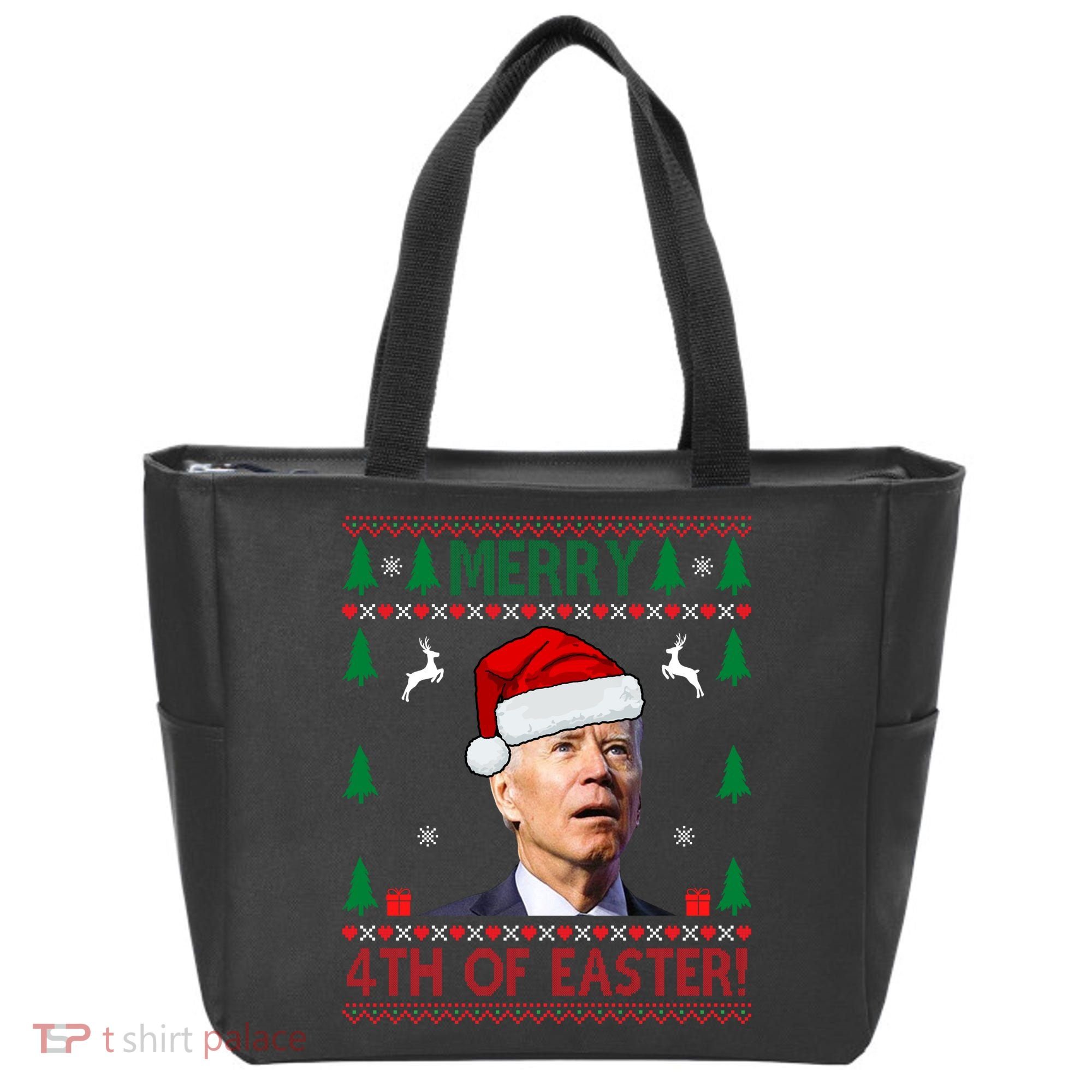Merry 4th Of Easter Funny Joe Biden Ugly Christmas Tote Bag