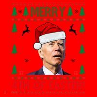 Merry 4th Of Easter Funny Joe Biden Ugly Christmas Santa Hat thumb 1