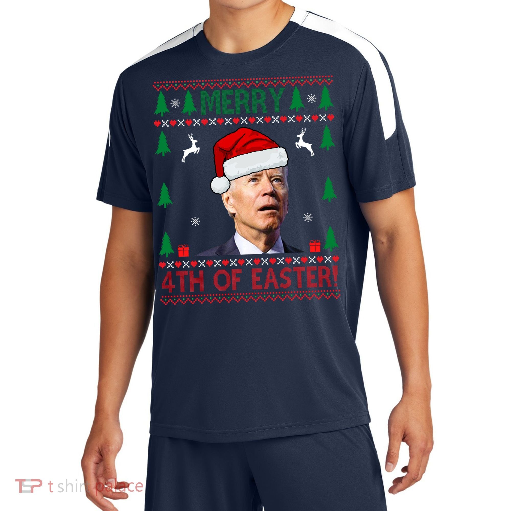 Merry 4th Of Easter Funny Joe Biden Ugly Christmas Sport-Tek Competitor United Soccer Jersey