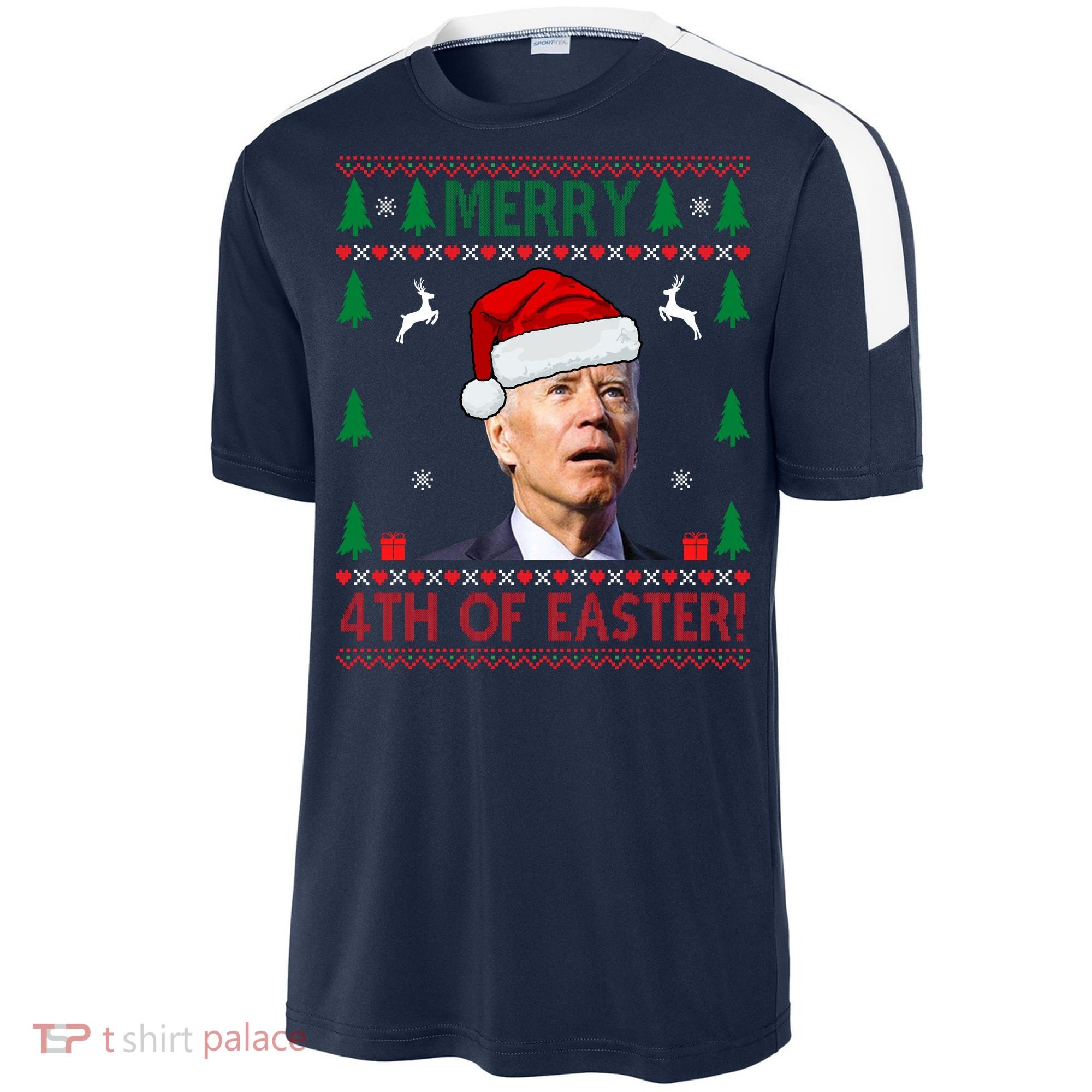 Merry 4th Of Easter Funny Joe Biden Ugly Christmas Sport-Tek Competitor United Soccer Jersey
