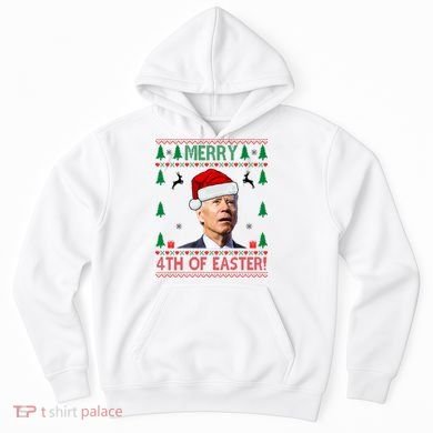 Merry 4th Of Easter Funny Joe Biden Ugly Christmas Hoodie
