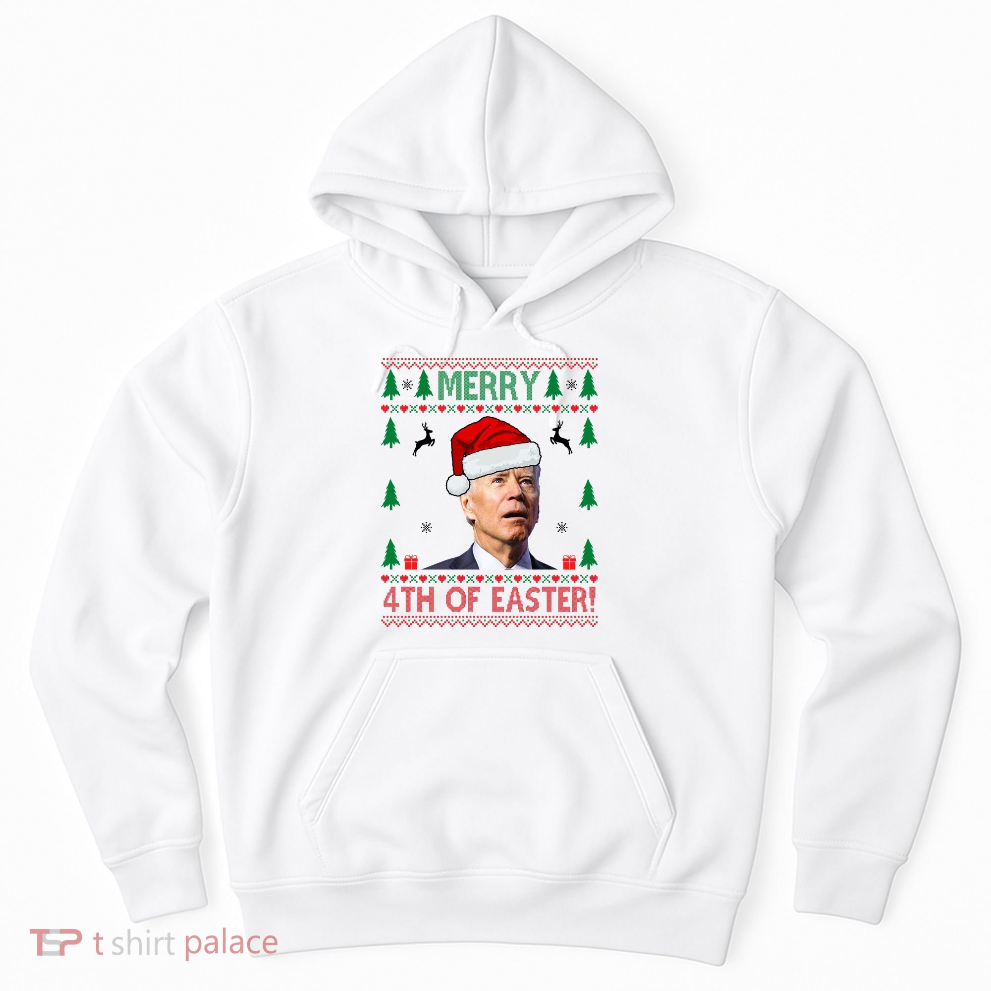 Merry 4th Of Easter Funny Joe Biden Ugly Christmas Hoodie