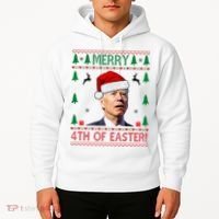 Merry 4th Of Easter Funny Joe Biden Ugly Christmas Hoodie thumb 2
