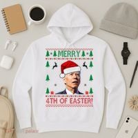 Merry 4th Of Easter Funny Joe Biden Ugly Christmas Hoodie thumb 3