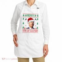 Merry 4th Of Easter Funny Joe Biden Ugly Christmas Apron thumb 2