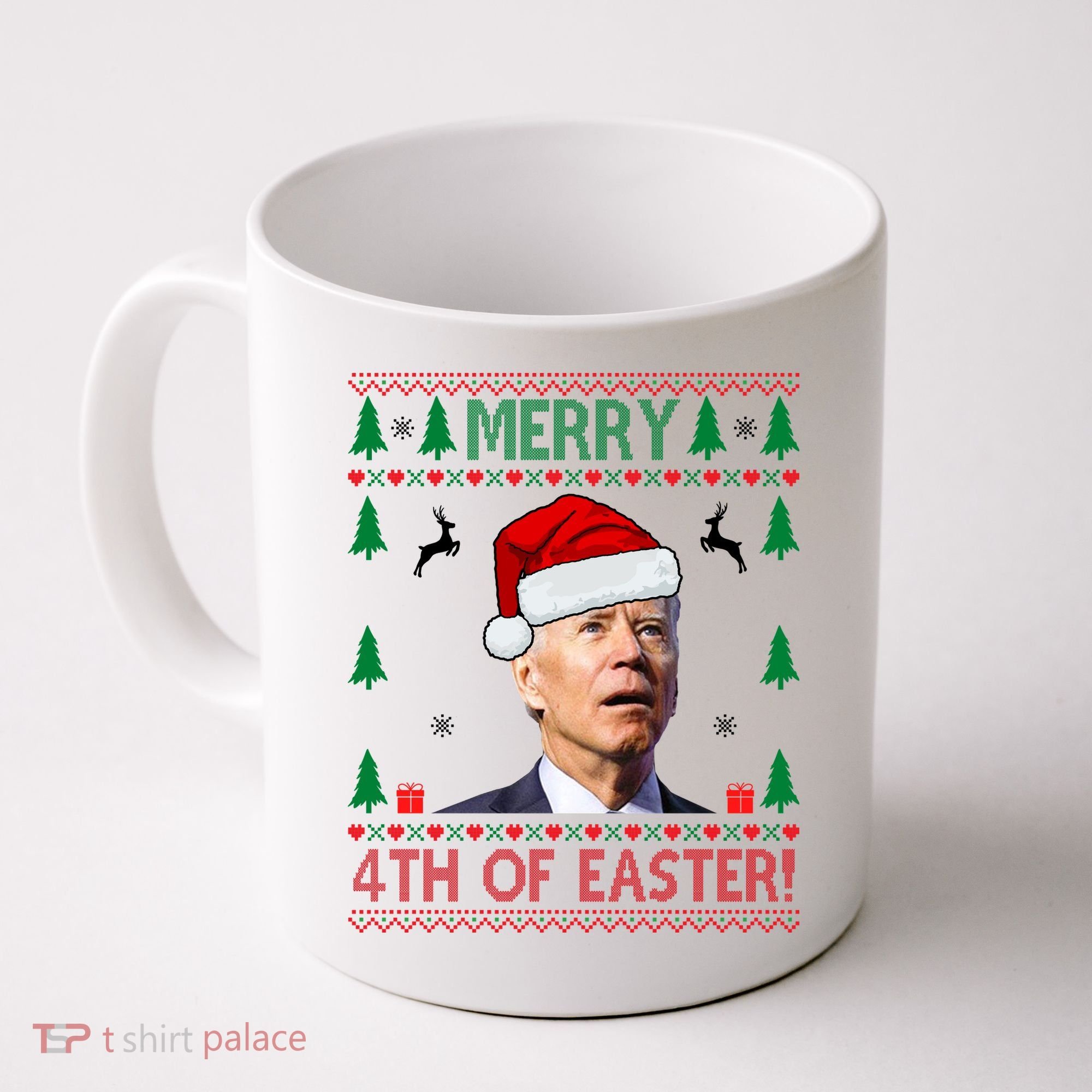Merry 4th Of Easter Funny Joe Biden Ugly Christmas Coffee Mug