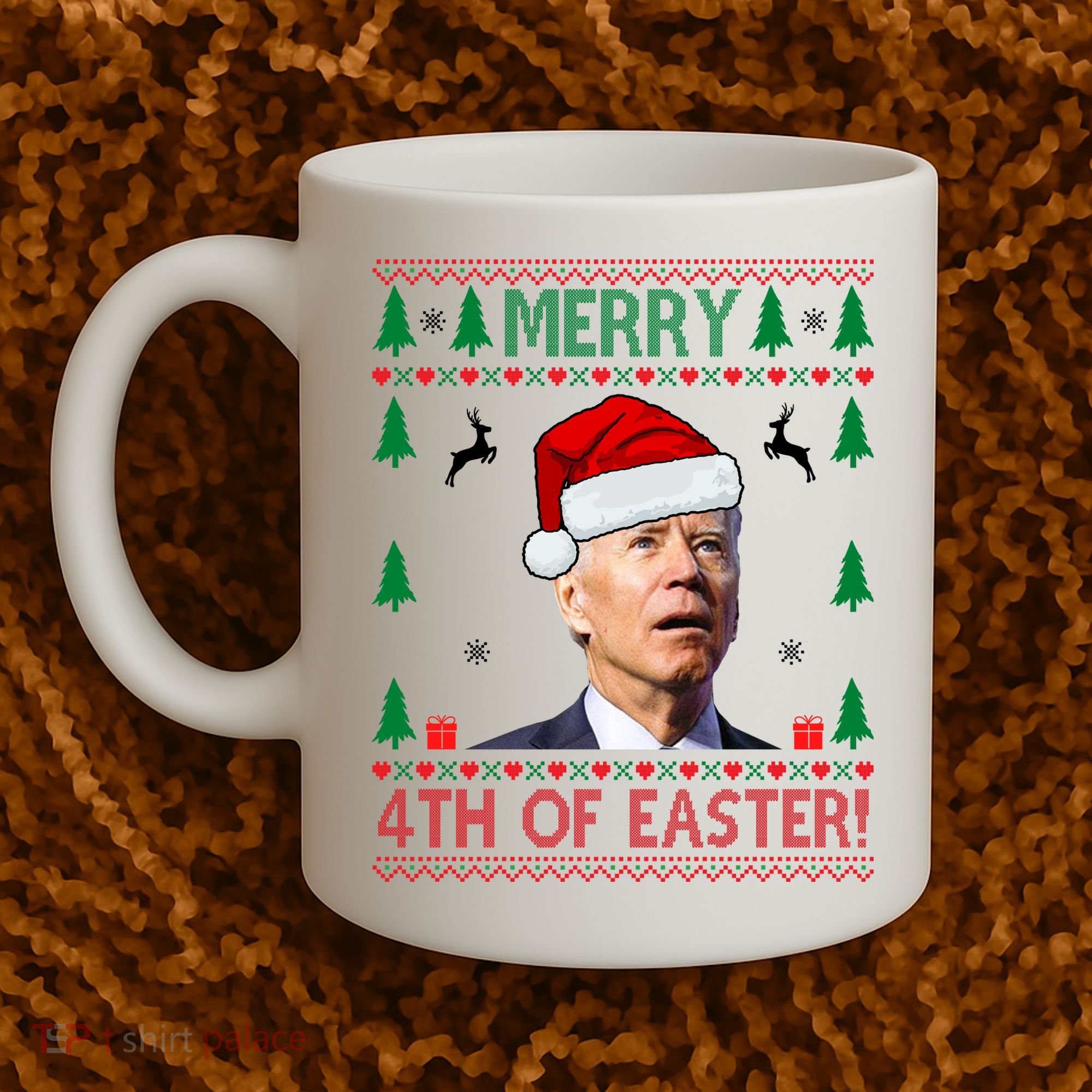 Merry 4th Of Easter Funny Joe Biden Ugly Christmas Coffee Mug