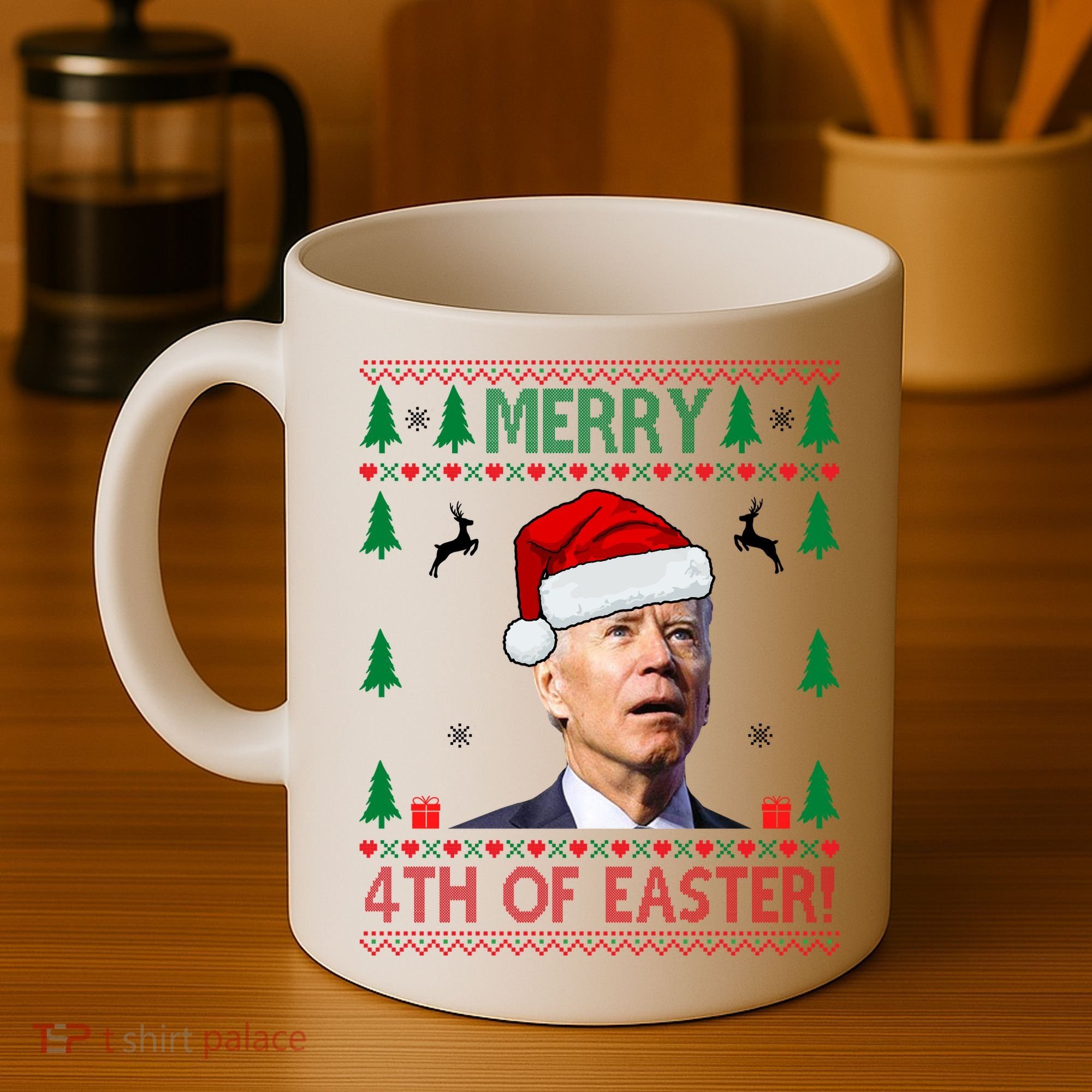 Merry 4th Of Easter Funny Joe Biden Ugly Christmas Coffee Mug