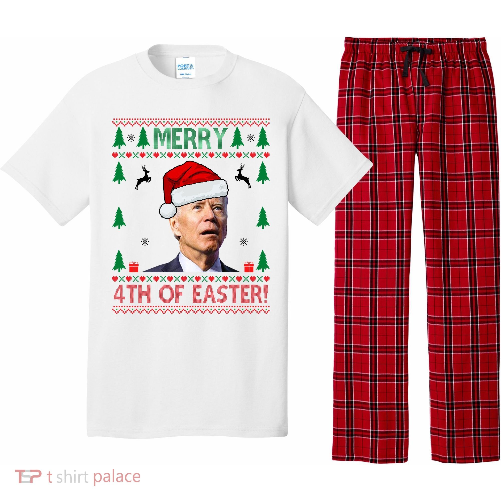 Merry 4th Of Easter Funny Joe Biden Ugly Christmas Pajama Set