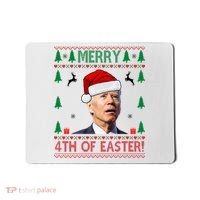 Merry 4th Of Easter Funny Joe Biden Ugly Christmas Mousepad thumb 0