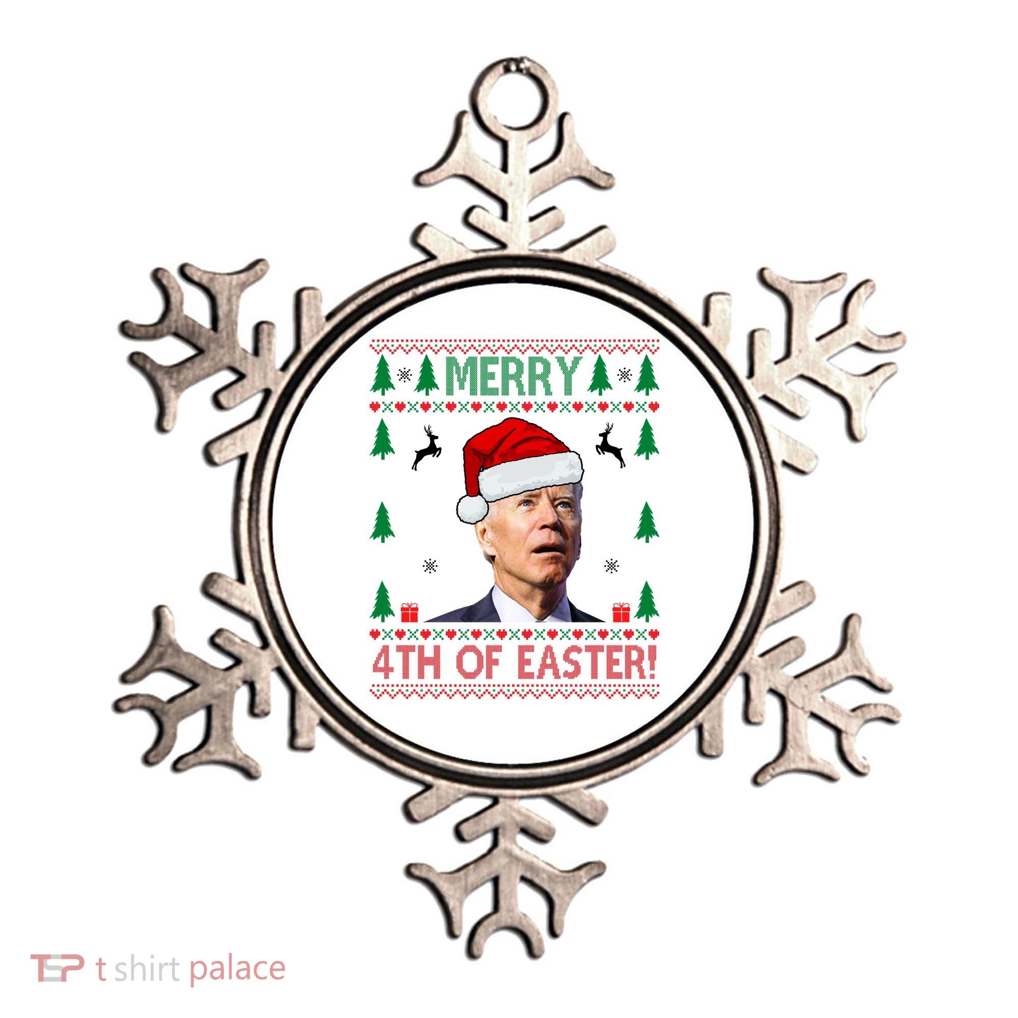 Merry 4th Of Easter Funny Joe Biden Ugly Christmas Ornament