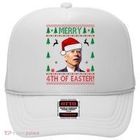 Merry 4th Of Easter Funny Joe Biden Ugly Christmas Hat thumb 0