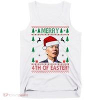Merry 4th Of Easter Funny Joe Biden Ugly Christmas Tank Top thumb 0