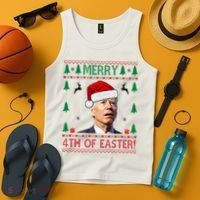 Merry 4th Of Easter Funny Joe Biden Ugly Christmas Tank Top thumb 4