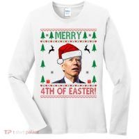Merry 4th Of Easter Funny Joe Biden Ugly Christmas Women's Long Sleeve Shirt thumb 0