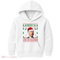 Merry 4th Of Easter Funny Joe Biden Ugly Christmas Kids Hoodie thumb 0