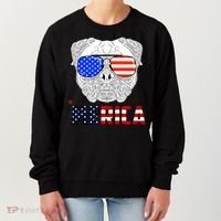 Merica 4th Of July Cool Bulldog Funny Women's Sweatshirt thumb 0