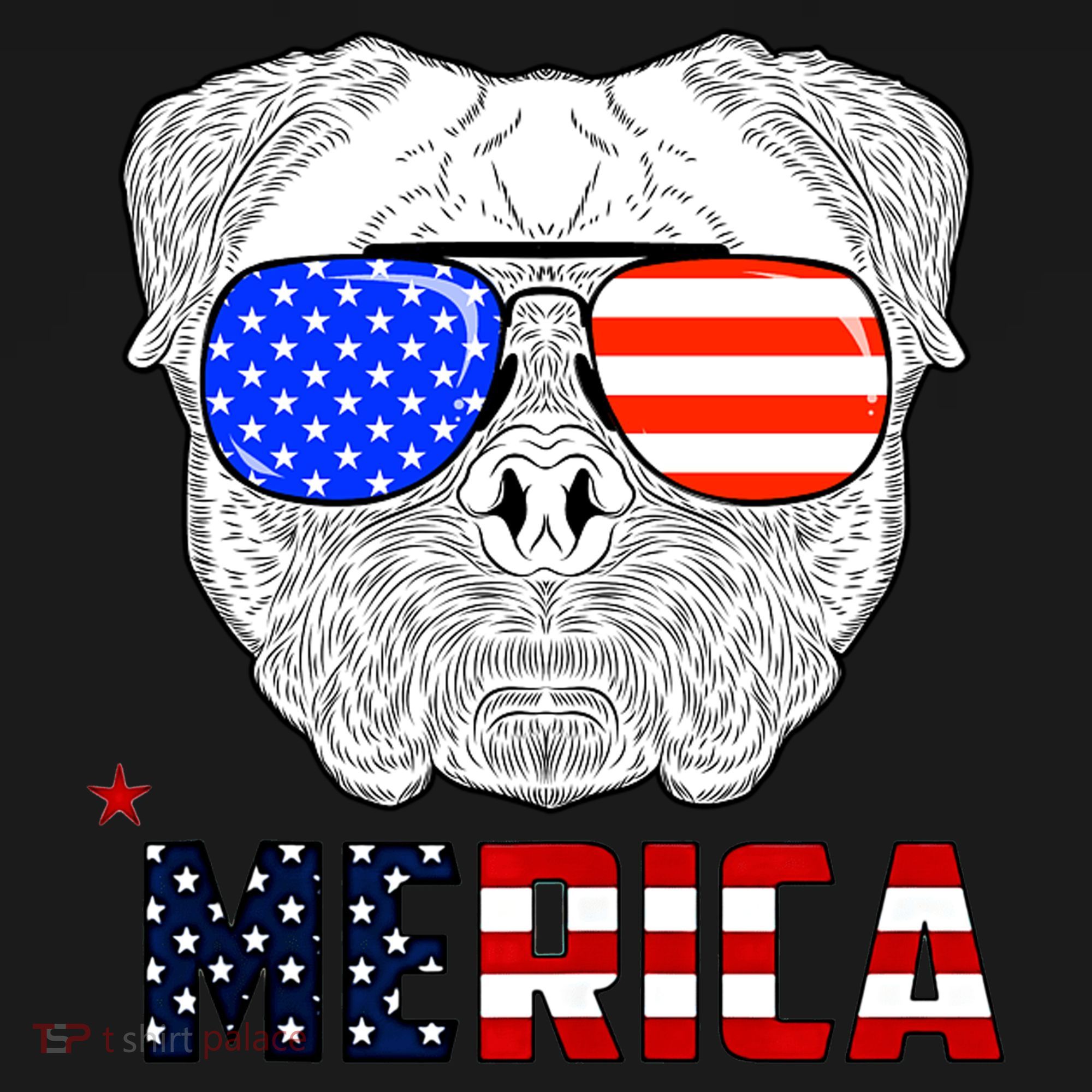 Merica 4th Of July Cool Bulldog Funny Bucket Hat