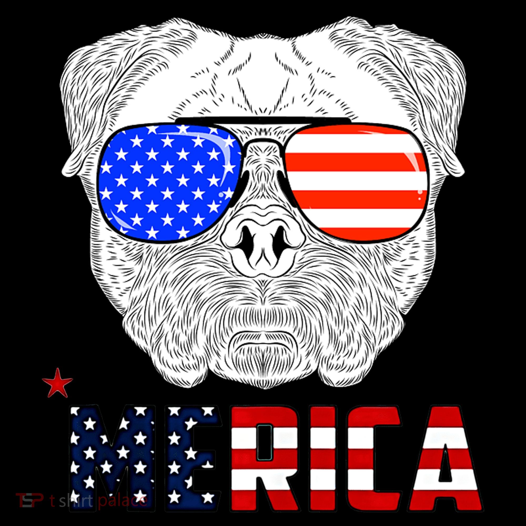 Merica 4th Of July Cool Bulldog Funny Coffee Mug