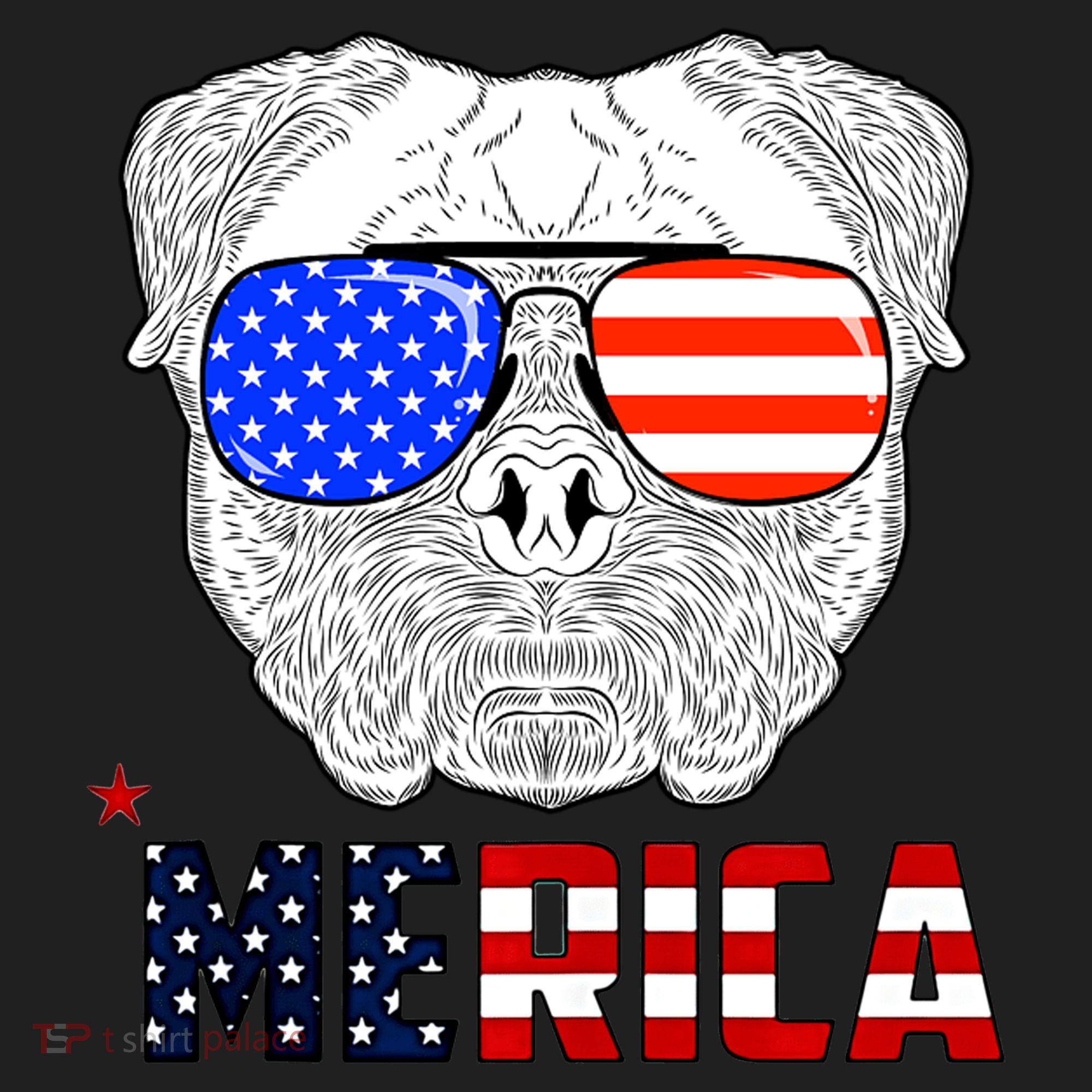 Merica 4th Of July Cool Bulldog Funny Hat