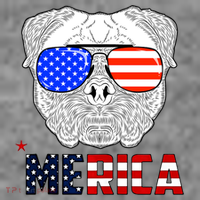 Merica 4th Of July Cool Bulldog Funny Long Sleeve Shirt thumb 2
