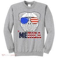 Merica 4th Of July Cool Bulldog Funny Sweatshirt thumb 0