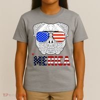 Merica 4th Of July Cool Bulldog Funny T-Shirt thumb 4