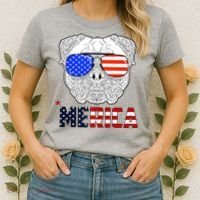 Merica 4th Of July Cool Bulldog Funny Women's T-Shirt thumb 2