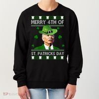 Merry 4th Of St Patrick's Day Funny Joe Biden Women's Sweatshirt thumb 0