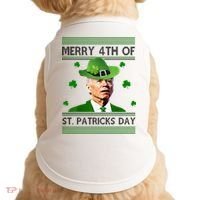 Merry 4th Of St Patrick's Day Funny Joe Biden Doggie Tank thumb 0