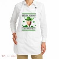 Merry 4th Of St Patrick's Day Funny Joe Biden Apron thumb 2