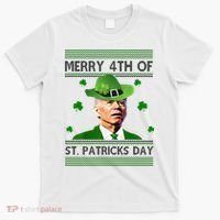 Merry 4th Of St Patrick's Day Funny Joe Biden T-Shirt thumb 0