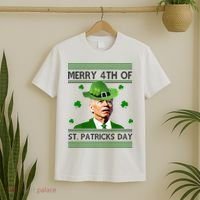 Merry 4th Of St Patrick's Day Funny Joe Biden T-Shirt thumb 2