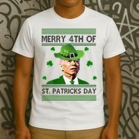 Merry 4th Of St Patrick's Day Funny Joe Biden T-Shirt thumb 3