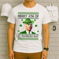 Merry 4th Of St Patrick's Day Funny Joe Biden T-Shirt thumb 6